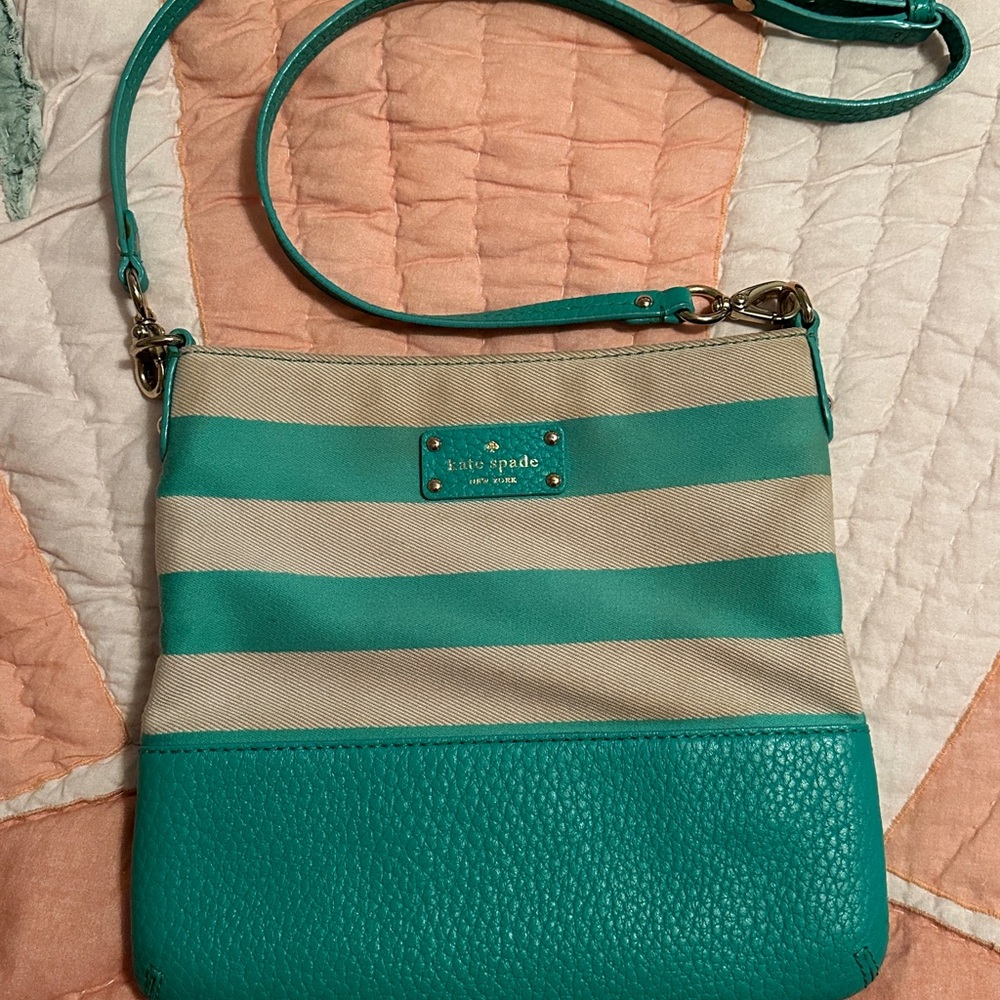 Kate Spade Teal and Beige Crossbody Bag